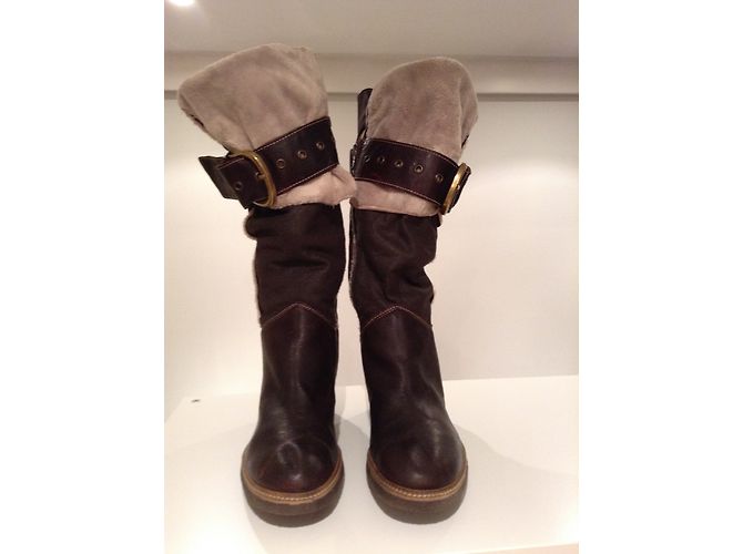 Autre Marque Botas Kukoa de piel marrón Castaño - vista 4