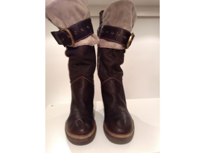 Autre Marque Botas Kukoa de piel marrón Castaño - vista 5