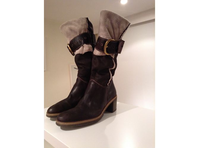 Autre Marque Botas Kukoa de piel marrón Castaño - vista 6