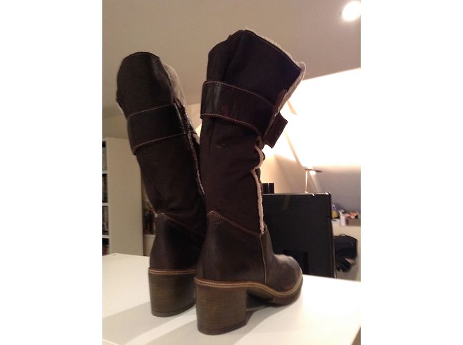 Autre Marque Botas Kukoa de piel marrón Castaño - vista 7