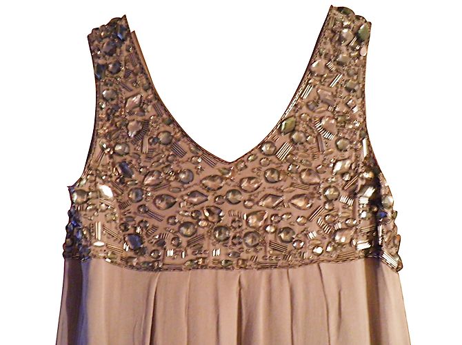 Vestido de cóctel de seda Georges Rech Gris Azul - vista 2