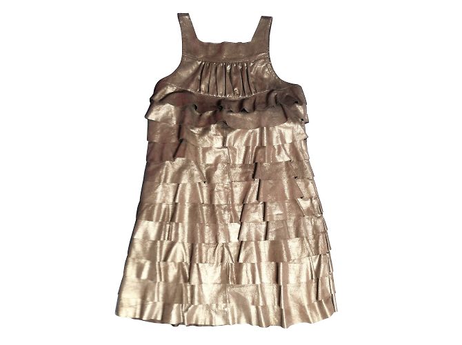 Ventcouvert Kleid aus Leder Gold Golden - Ansicht 2