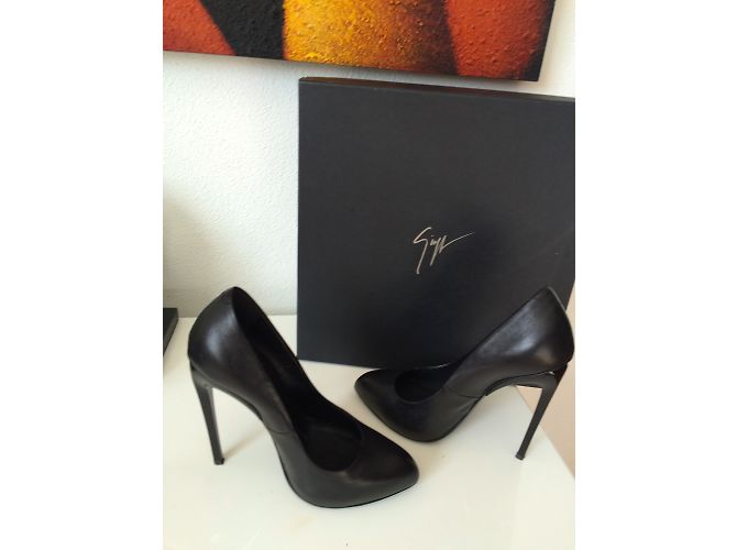 Giuseppe Zanotti Talon Plexi Absatz Schwarz Leder - Ansicht 3