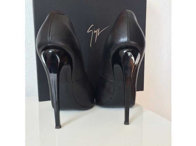 Giuseppe Zanotti Talon Plexi Absatz Schwarz Leder - Ansicht 5