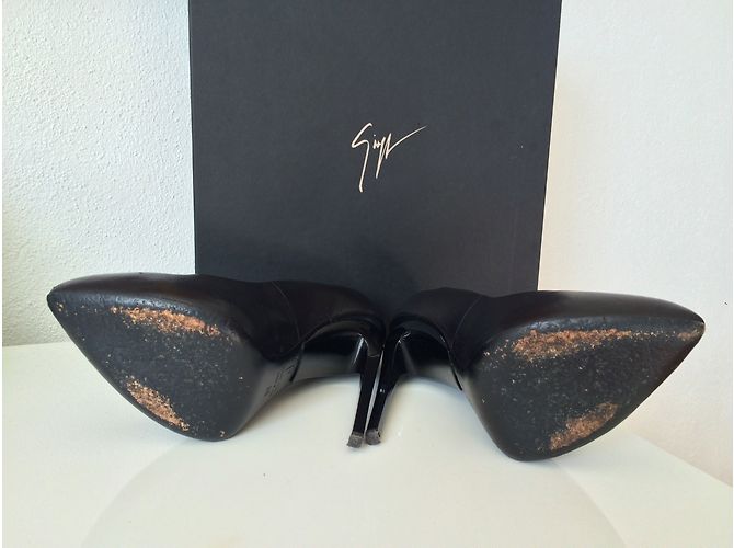 Giuseppe Zanotti Talon Plexi Absatz Schwarz Leder - Ansicht 7