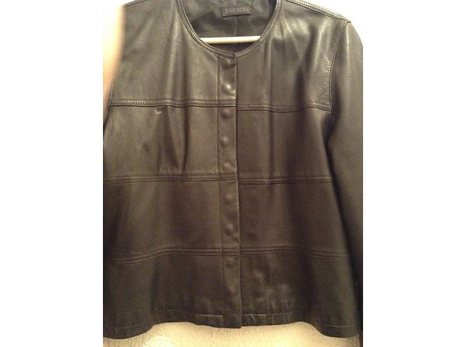 Ikks Schwarze Lederjacke aus Lammfell - Ansicht 3