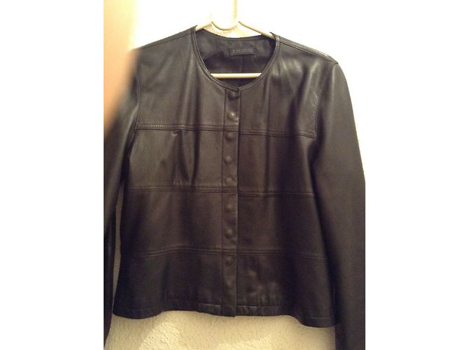 Ikks Schwarze Lederjacke aus Lammfell - Ansicht 6
