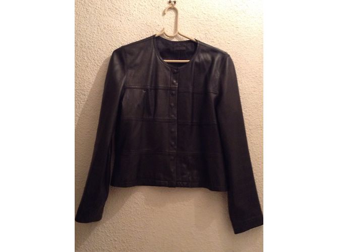 Ikks Schwarze Lederjacke aus Lammfell - Ansicht 7