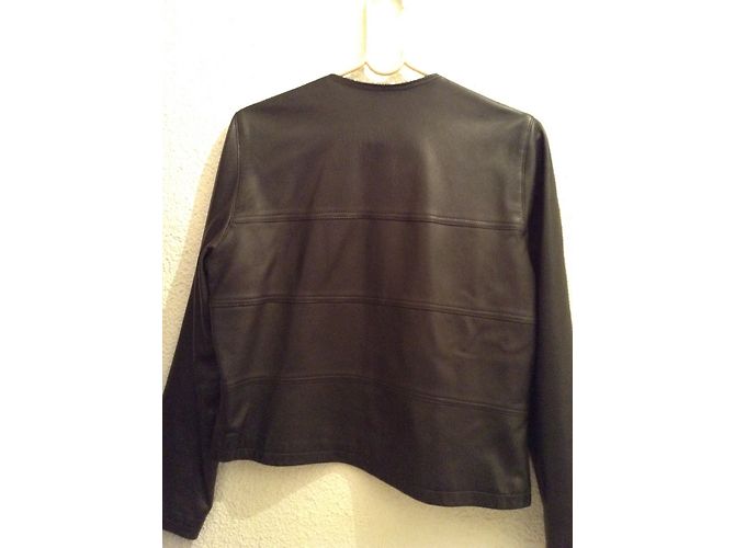 Ikks Schwarze Lederjacke aus Lammfell - Ansicht 9
