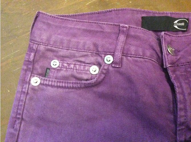 Just Cavalli Jeans Gerade Schnitt Violet Baumwolle Größe 36 Lila - Ansicht 3