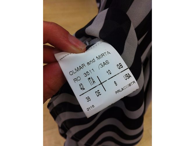 Rick Owens Seidenkleid Gestreift Beige Schwarz Mehrfarben - Ansicht 10