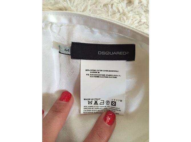 Gonna corta bianca in cotone Dsquared2 Bianco - vista 5