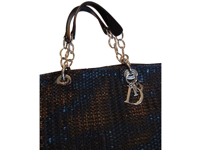 Bolso Christian Dior de cuero trenzado negro - vista 2