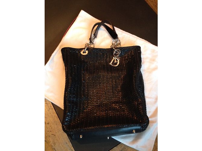 Bolso Christian Dior de cuero trenzado negro - vista 3