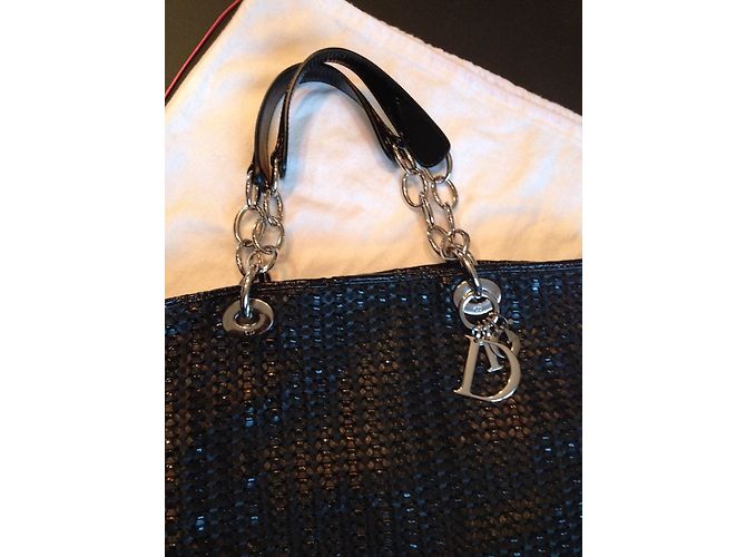 Bolso Christian Dior de cuero trenzado negro - vista 4