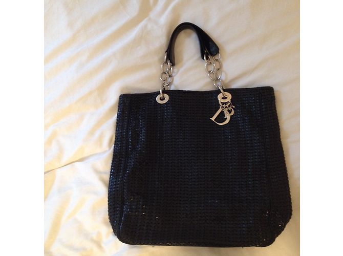 Bolso Christian Dior de cuero trenzado negro - vista 5