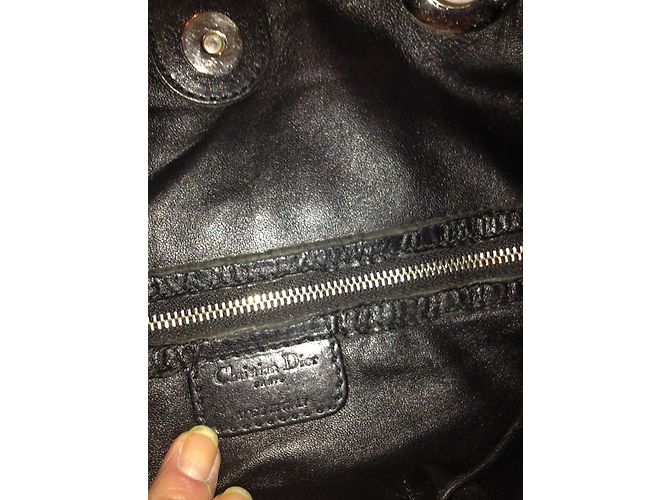 Bolso Christian Dior de cuero trenzado negro - vista 8