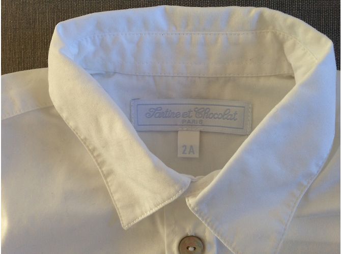 Camicia Tartine et Chocolat in cotone bianca 2 anni Bianco - vista 4