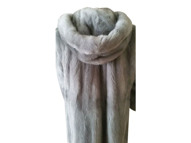 Autre Marque Abrigo de visón gris bluette talla 40 Plata - vista 2
