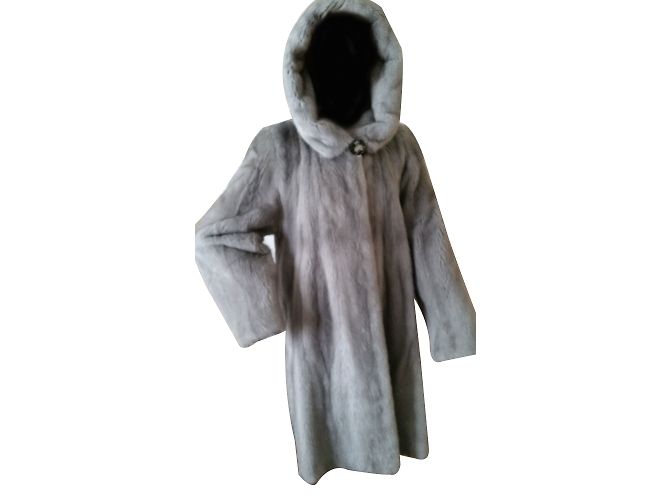 Autre Marque Abrigo de visón gris bluette talla 40 Plata - vista 3