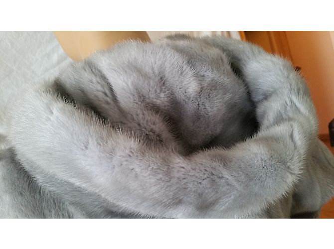 Autre Marque Abrigo de visón gris bluette talla 40 Plata - vista 5
