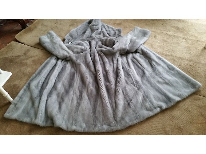 Autre Marque Abrigo de visón gris bluette talla 40 Plata - vista 6