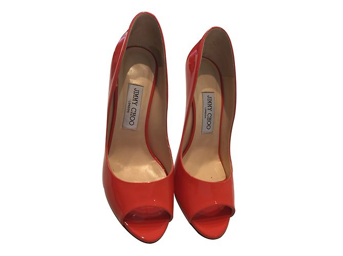 Jimmy Choo Absatzschuhe Orange Lackleder - Ansicht 2