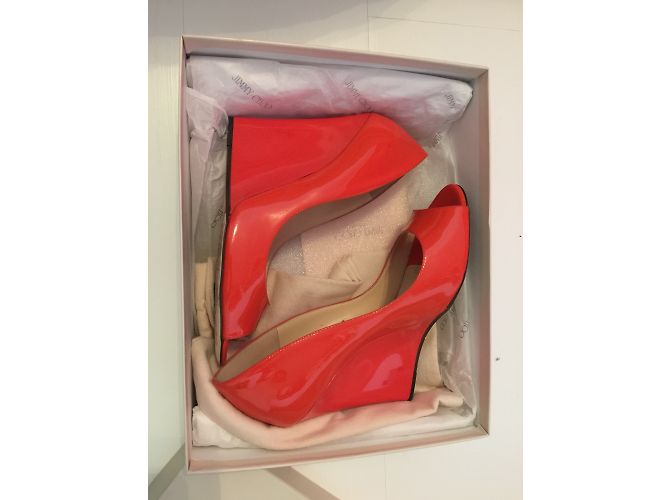 Jimmy Choo Absatzschuhe Orange Lackleder - Ansicht 3