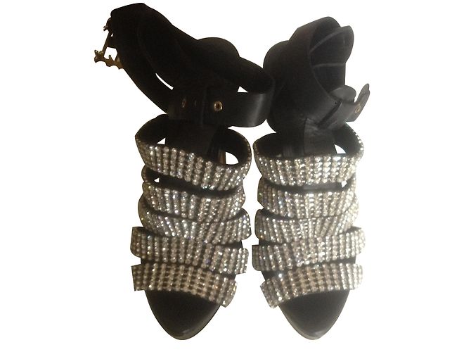 Sandali Anna Dello Russo pour H & M Strass Neri - vista 2