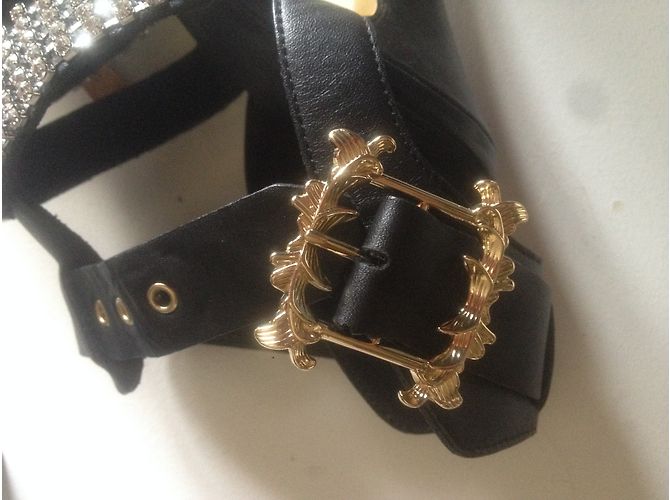 Sandali Anna Dello Russo pour H & M Strass Neri - vista 3