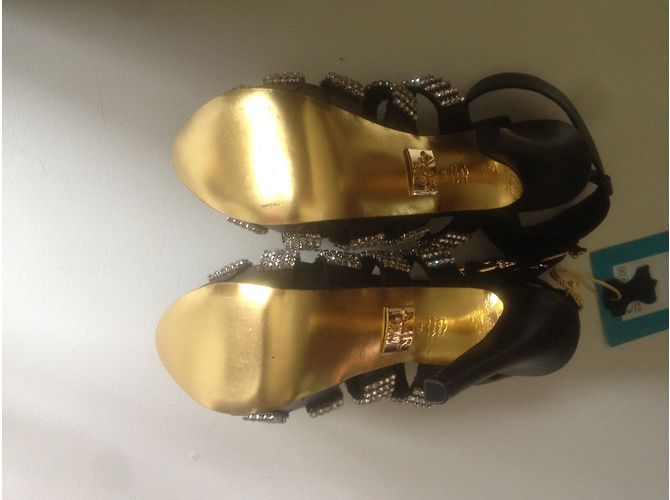 Sandali Anna Dello Russo pour H & M Strass Neri - vista 4