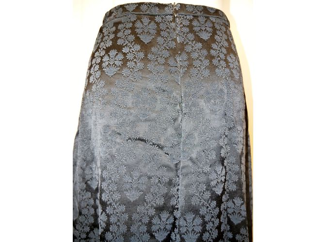 Falda larga negra Dries Van Noten con estampado floral jacquard Negro - vista 2