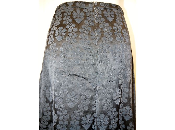 Falda larga negra Dries Van Noten con estampado floral jacquard Negro - vista 3