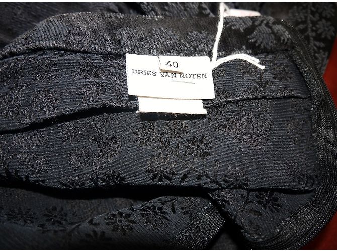 Falda larga negra Dries Van Noten con estampado floral jacquard Negro - vista 4