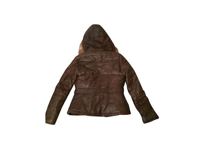 Autre Marque Serge Pariente Jacke aus braunem Lammleder L - Ansicht 2