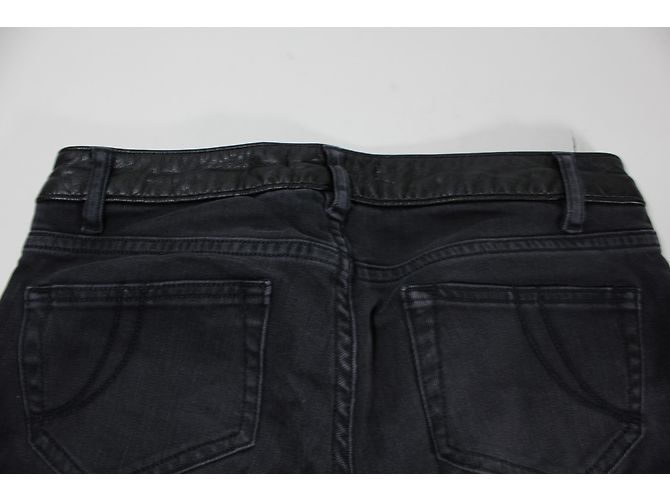 Maje Jeans Schwarz mit Kunstleder Details - Ansicht 4