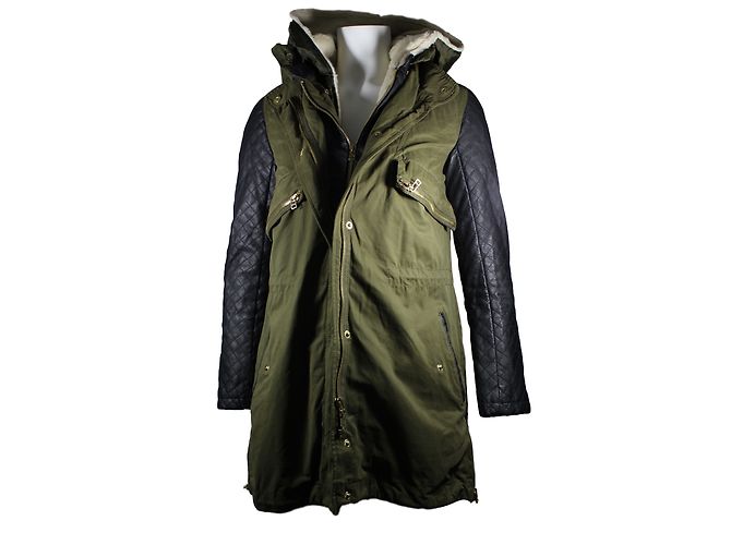 Parka Zara Verde Khaki e Nero Cachi - vista 2