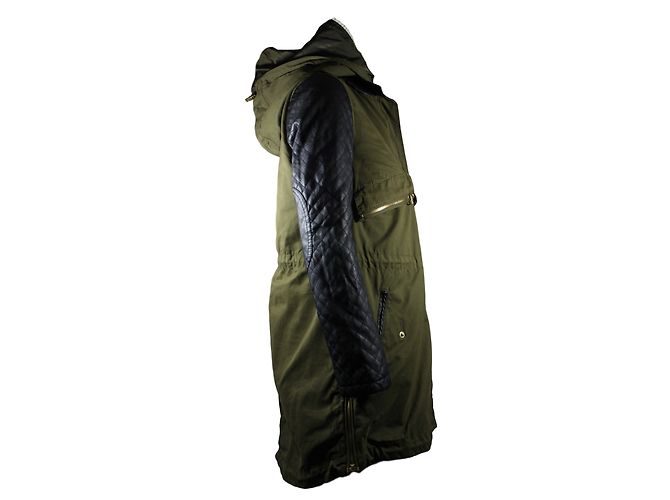 Parka Zara Verde Khaki e Nero Cachi - vista 3
