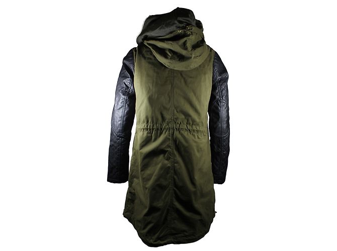 Parka Zara Verde Khaki e Nero Cachi - vista 4