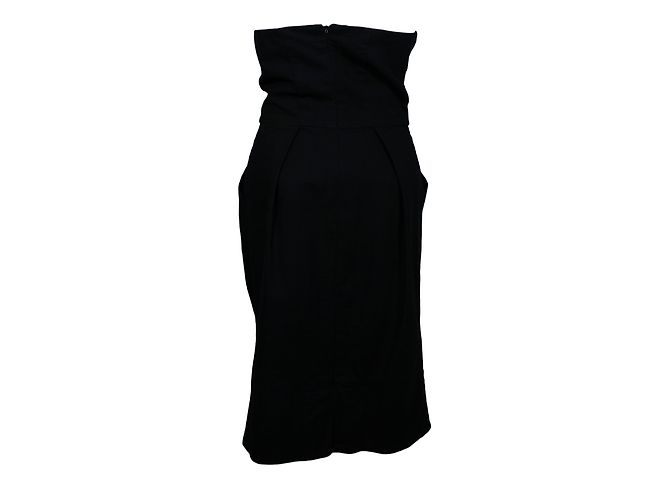 Vestido palabra de honor Manoush Dody negro de lino y algodón - vista 2
