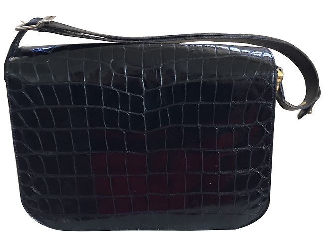 Borsa a tracolla Céline in pelle di coccodrillo nera Nero - vista 2