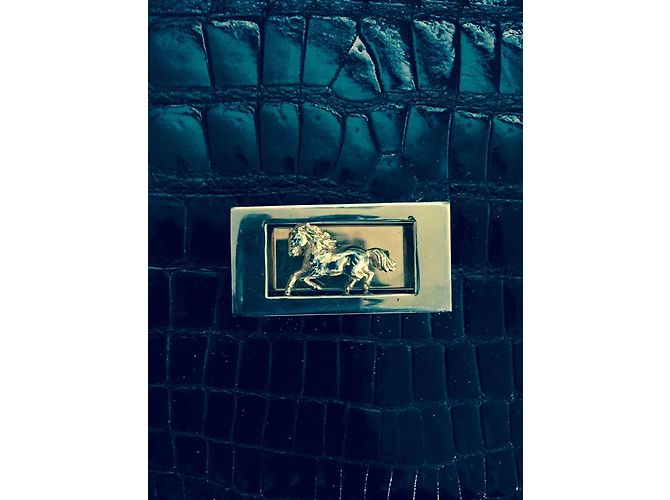 Borsa a tracolla Céline in pelle di coccodrillo nera Nero - vista 5