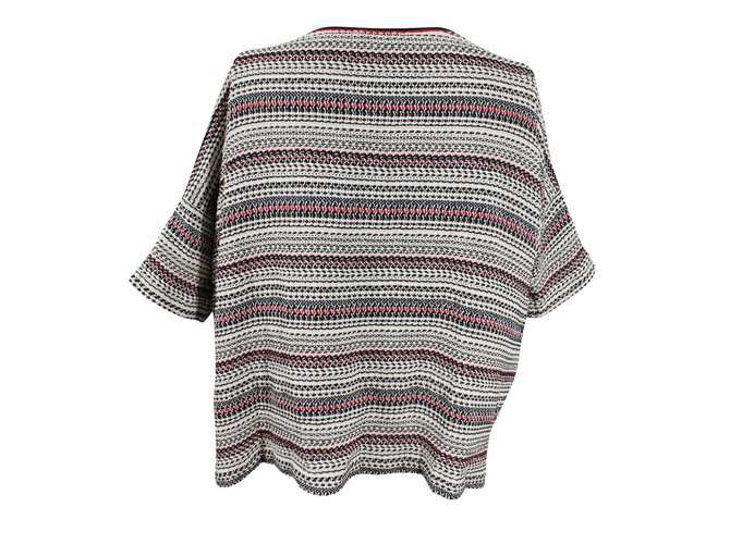 Top Bash Sebes in cotone nero bianco rosso - vista 3