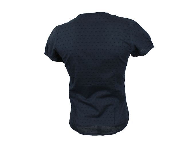 Top Sandro de algodón negro con detalle de encaje azul - vista 3