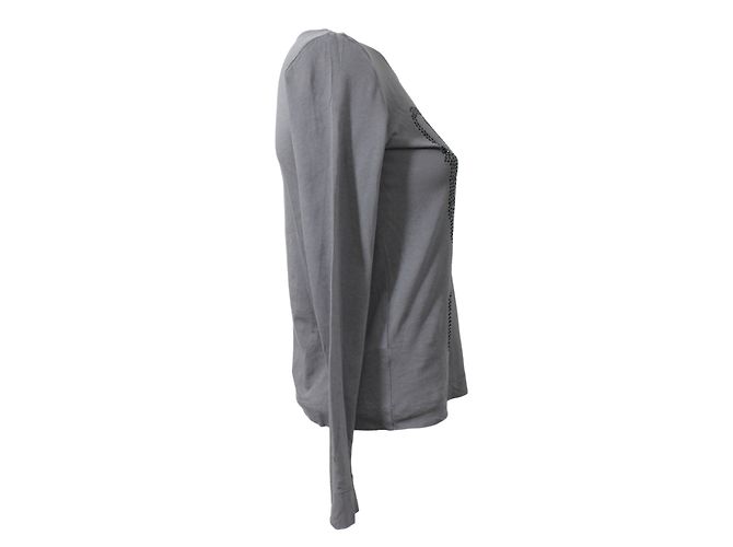 Comptoir Des Cotonniers Camiseta Leon gris de algodón manga larga - vista 2