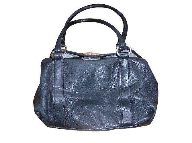 Autre Marque Nannini Borsa Tote in pelle di bufalo nera Nero - vista 2