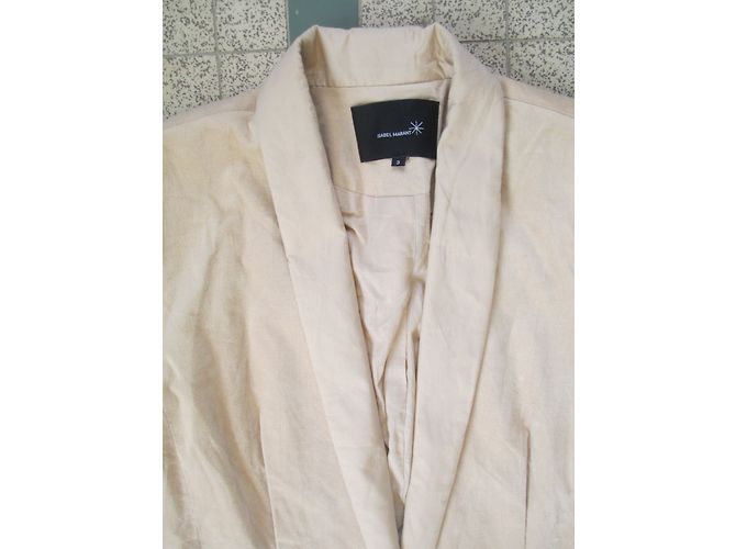Blazer Isabel Marant de terciopelo de algodón beige - vista 3