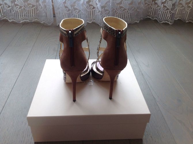 Décolleté Jimmy Choo President Pelle Argento Bordeaux Serpente Multicolore - vista 3