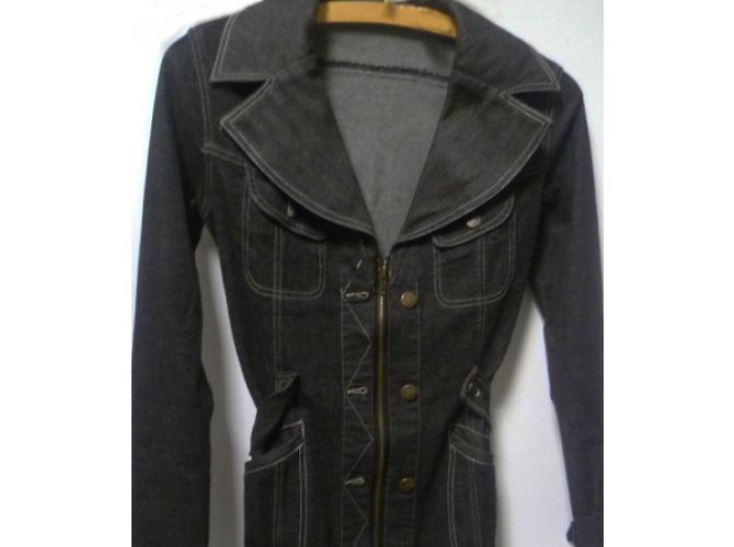 Plein Sud Kleid aus grauem Denim - Ansicht 3