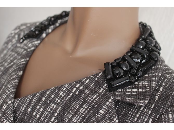 Chaqueta J.Crew de algodón con cuello de lentejuelas Gris Blanco - vista 4